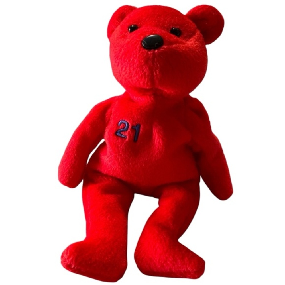 Bamm Beano's Sammy Sosa #21 Red Bear‎ 1998 plush bear Chicago Cubs MLB EUC